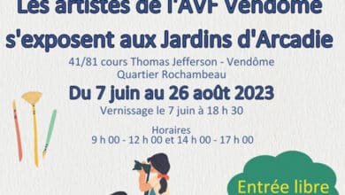 ça se passe à l’AVF Vendôme 8 affiche exposition 2023 jardins darcadie avec vernissage 1