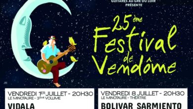 Du 1er au 9 juillet, 25e Festival de Vendôme organisé par Guitares au Gré du Loir 14 affiche festival guitare juin avant