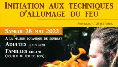 Sortie et stages à la Maison Botanique 17 affiche stage allumage du feu avant