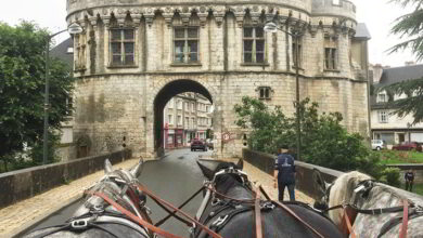 Voyagez dans le temps à bord d’un omnibus... 3 hippomobile ; Agil Percherons ; Office de tourisme de Vendôme