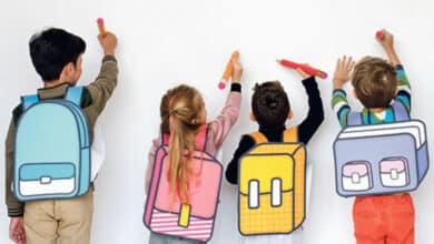 camarades classe amis sac ecole education avant