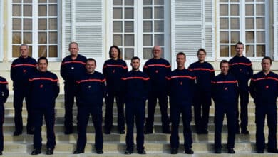 Sensibilisation au rôle important de Sapeur-Pompier 9 la brigade de prynay cassereau au complet avant