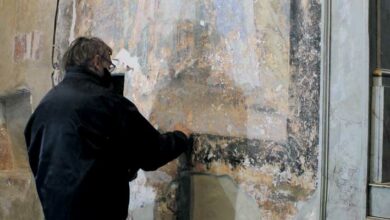 Restauration d’une fresque à Areines 1 peintures areines eglise